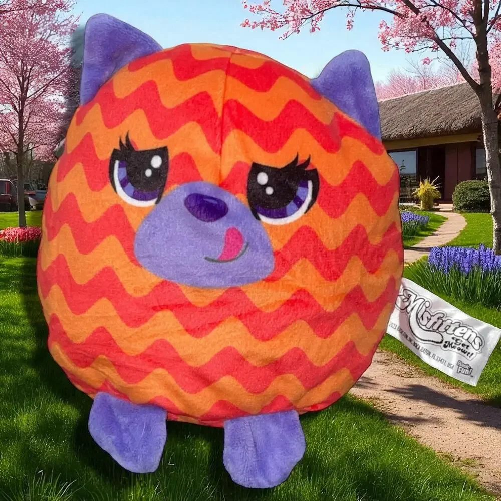 Misfittens Cat Plush Get Meowt of Here Orange Purple Stuffed Animal Kitten 9